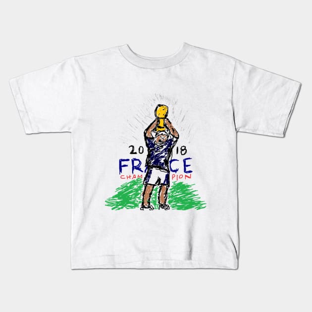 France Champion Kids T-Shirt by VEKTORKITA